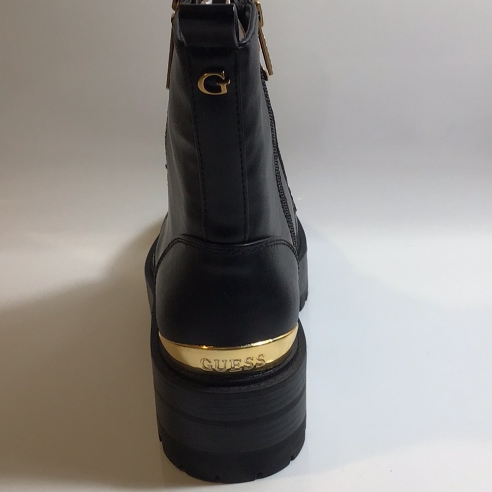 Guess Women’s Fearne Lug Sole Lace up Bootie Black Size 8-1/2 - Picture 4 of 7